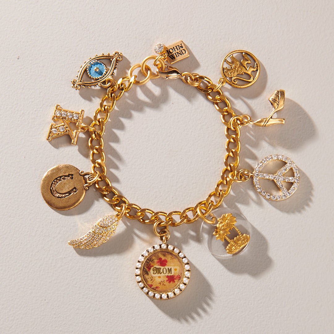 Vintage antique Handmade Solid 22k Gold jewelry Charm Bracelet Bangle -  directcreate.com